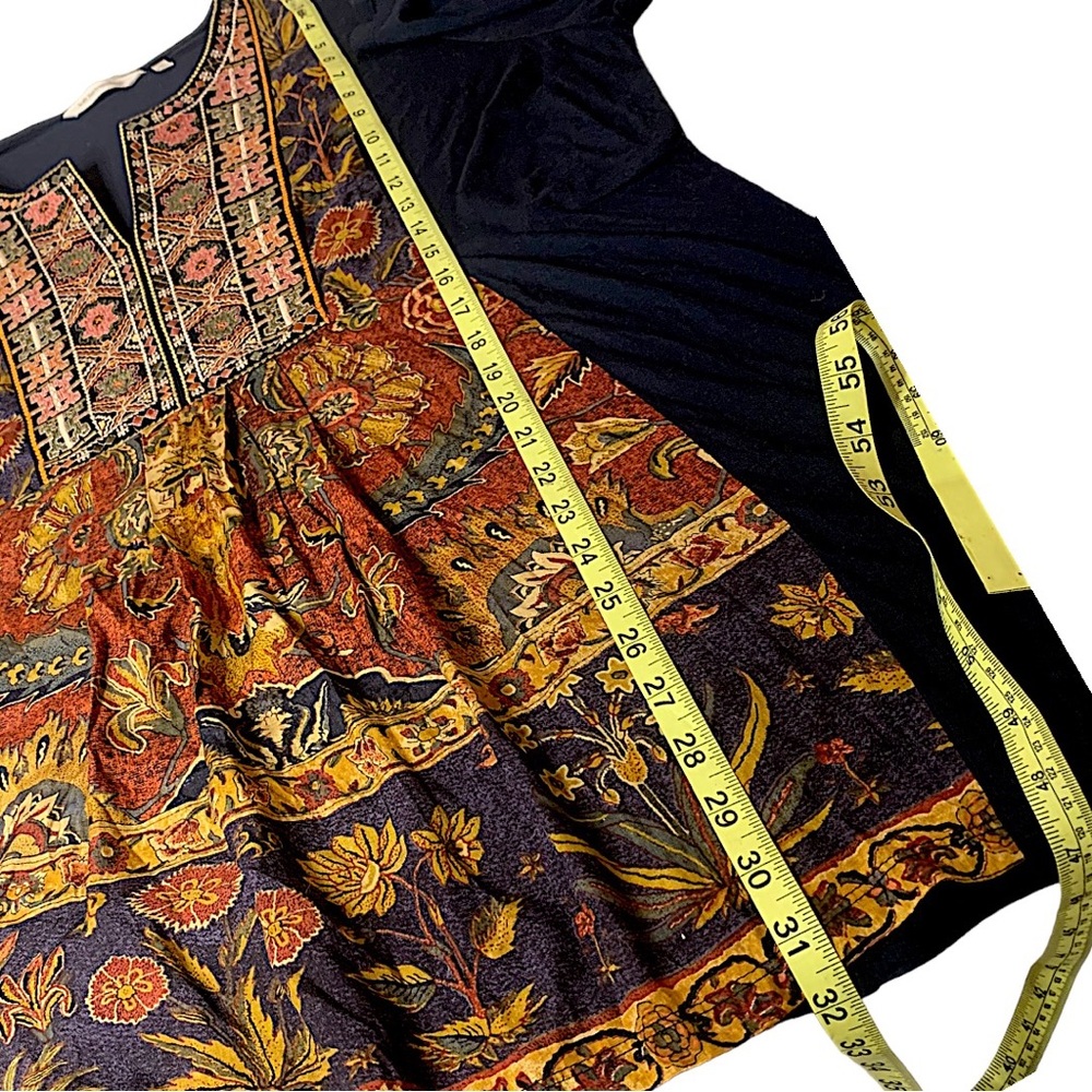Soft Surroundings Black Tunic with Multicolor Printed Panel - Picture 12 of 15